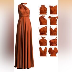 Elegant Rust Maxi Dress